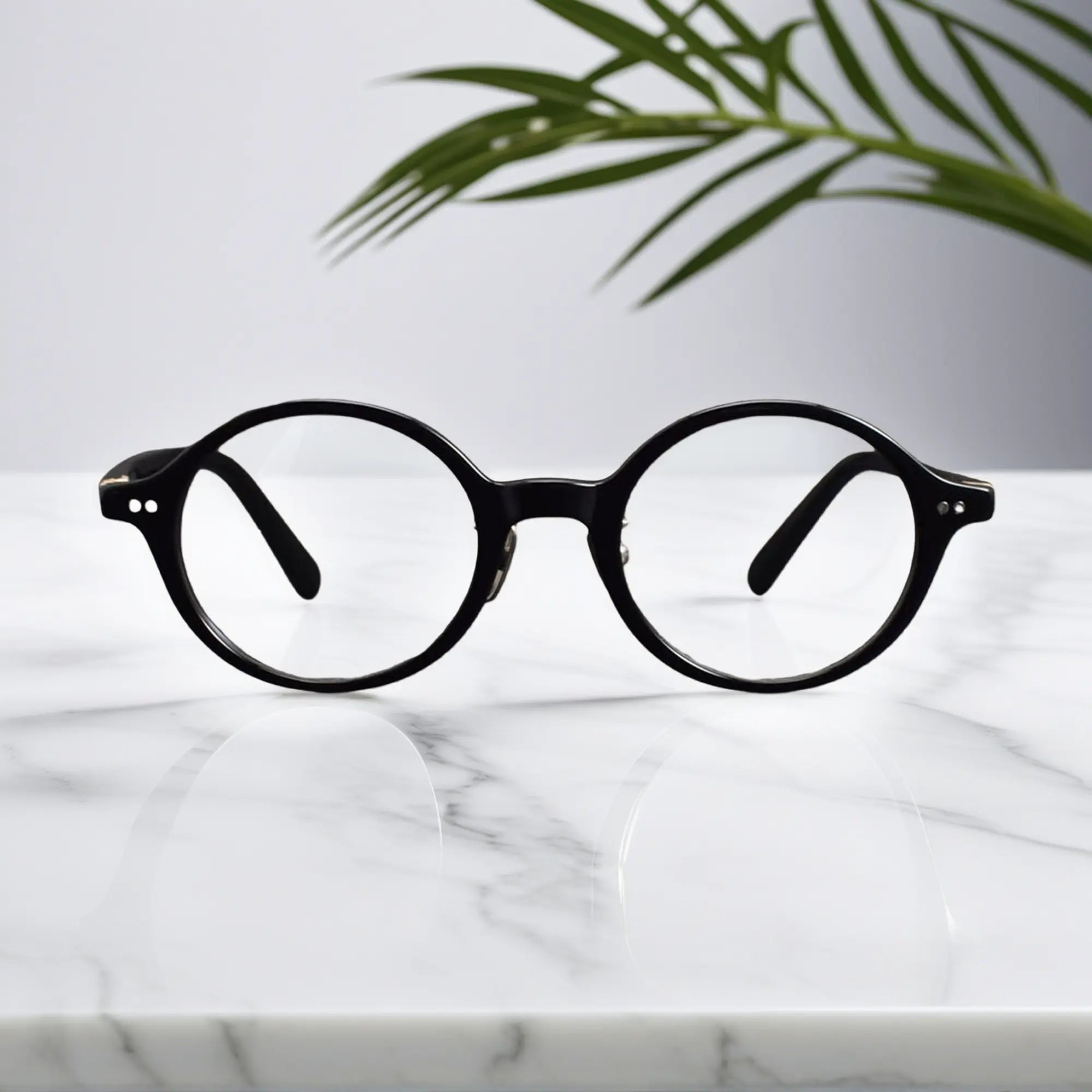 VoyueLens Classic Round Black TR90 Eyeglasses front view